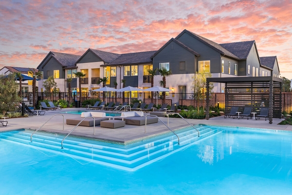 Sundance Park Pool at Sunset